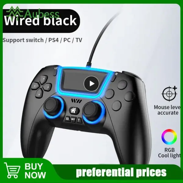 Controladores de jogo Wired Gamepad com vibração e seis eixos para switch PlaystationGame Controller Joystick Back Extension Key