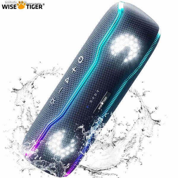 Alto-falantes portáteis WISETIGER F10C Alto-falante Bluetooth IPX7 Alto-falante portátil à prova d'água 25W Alto-falante BT5.3 RGB Light Stereo Surround Alto ao ar livre Q240328