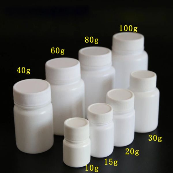 Lastoortsen 50 Stück 15 ml, 20 ml, 30 ml, 50 ml, 60 ml, 100 ml, weiß, nachfüllbar, versiegelte Flaschen, Fläschchen, Reagenz, festes Pulver, Medizin, Pille, Aufbewahrungsbehälter