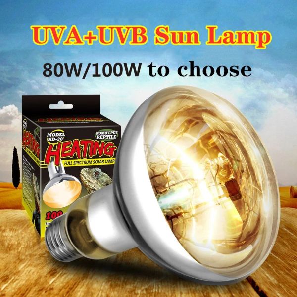 Iluminação Réptil 80/100W UVA UVB Sun Lamp