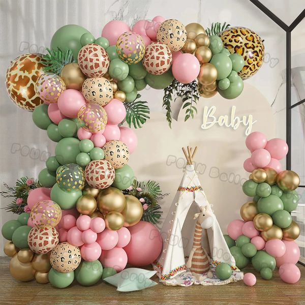 Album Palloncini Arco Ghirlanda Kit Decorazione Anniversaire Jungle Safari Festa di compleanno Baby Shower Decor Ragazzo Ragazza Baloon Arco di nozze