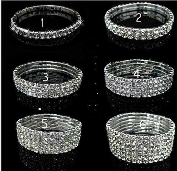 Pulseira de tênis de cristal joias de noiva strass Ystl pulseira de casamento elástica