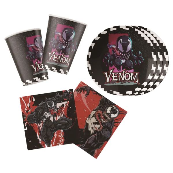 Timer Venom Palloncini a tema supereroi Decorazioni per feste di compleanno Forniture di sfondo Baby Shower usa e getta Decorazioni per torte giocattolo per bambini