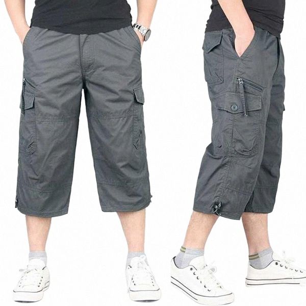 Pantaloncini cargo Cott casual da uomo estivi Tuta Lg Lunghezza Multi Pocket Calzoni caldi Pantaloni capri militari Pantaloni corti maschili t6P1 #