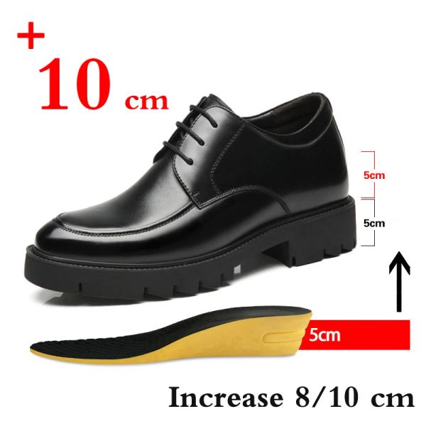 Ayakkabı Marka Orijinal Deri Spor ayakkabılar erkekler asansör ayakkabı platformu topuklar 8cm 10cm yükseklik, yükselen ayakkabılar insan elbise ayakkabıları