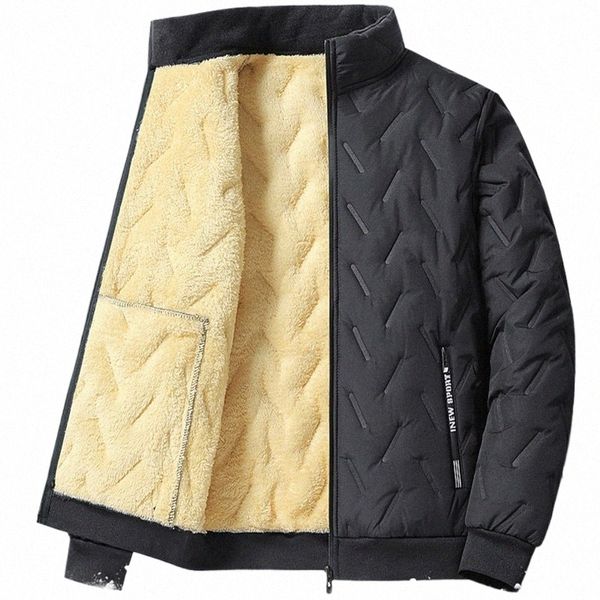 Ceket Erkek L-6XL 7XL Sonbahar Kış Yeni Erkekler Ceket Polar Kalınlaştırıcı Düz ​​Renk Ceketleri Sıradan Palto Erkekler Busin Coats 6788 87BX#