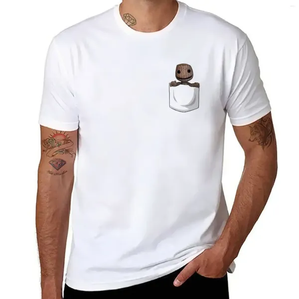 Erkek tank üstleri küçük büyük gezegen cep sackboy t-shirt erkekler beyazlar ter özelleştirilmiş giyim