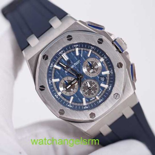 Orologio da polso AP Collezione Royal Oak Offshore 26480TI Orologio da uomo Titanio Piastra blu Macchinari automatici Orologio di fama mondiale Orologio sportivo svizzero Nastro