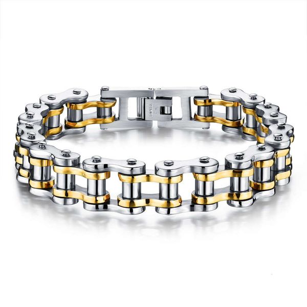 Hip-hop versatile da uomo europeo e americano alla moda in acciaio al titanio Gioielli all'ingrosso Moda Personalità Strada Versatile Bracciale a catena per moto da uomo 892 993