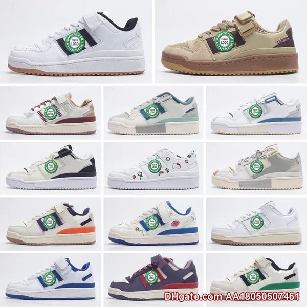 Forum di ALTA qualità Low 84 Scarpe casual da donna da uomo Bad Bunny Buckle Forum Il primo caffè Uovo di Pasqua Ritorno a scuola Bianco Nero Blu royal Verde Scarpe da ginnastica sportive con piattaforma