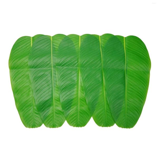 Flores decorativas 5 pçs artificial folhas de banana simulação planta placemat para o natal casamento casa cozinha decoração mesa peça central natal