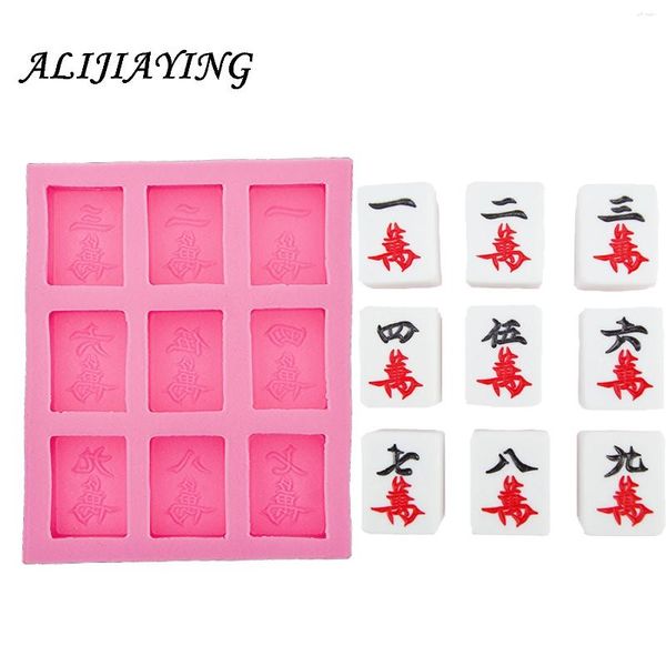 Backformen 1 stücke Chinesische Mahjong Rohr Kochen Werkzeuge Dekoration Silikon Form Fondant Zucker Handwerk Formen DIY Kuchen D0545