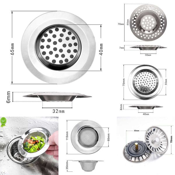 2024 Paslanmaz Çelik Lavabo Tahliye Süzgeç Mutfak Banyo Metal Metin Düzenli Delin Süzgeç Tuzağı Filtre Zemin Tahliye Kapağı