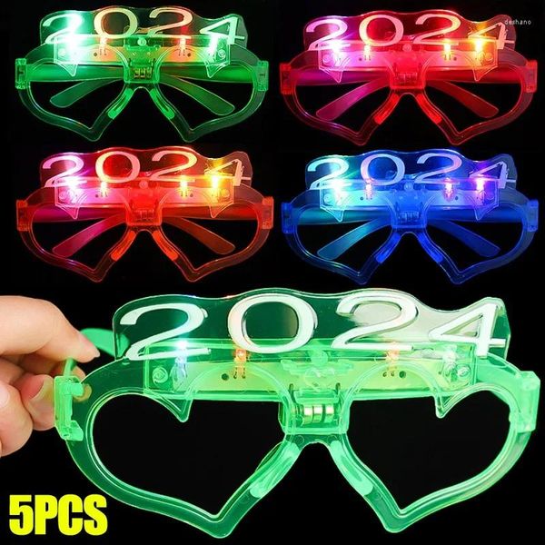Decoração de festa LED óculos luminosos amor forma piscando barra de luz ktv natal halloween festival adereços 2024