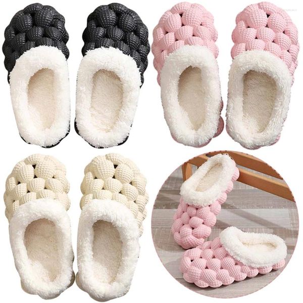 Pantofole Bolle Calde Antiscivolo Invernali Peluche Unisex Massaggio Donna Uomo Casa