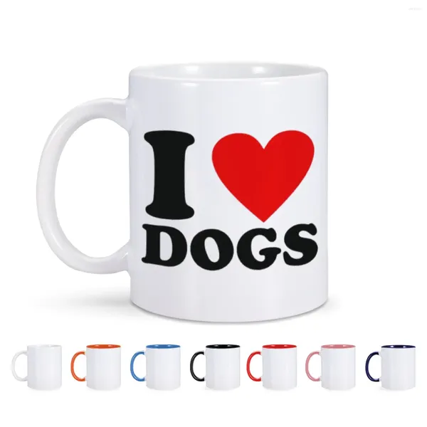 Tazze 1 pz 11 once Divertente Tazza da caffè in ceramica Amo i cani Tazza regalo per i proprietari di cani Cucciolo Papà Mamma Amanti Tè al latte Acqua Articoli e Attrezzature per Acqua, Caffè, Tè