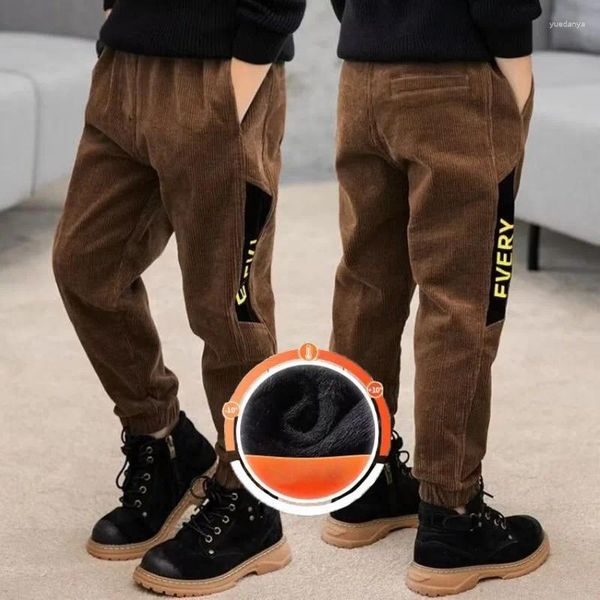 Pantaloni da uomo Ragazzi in velluto a coste peluche Autunno stile occidentalizzato Leggings casual per bambini Primavera e