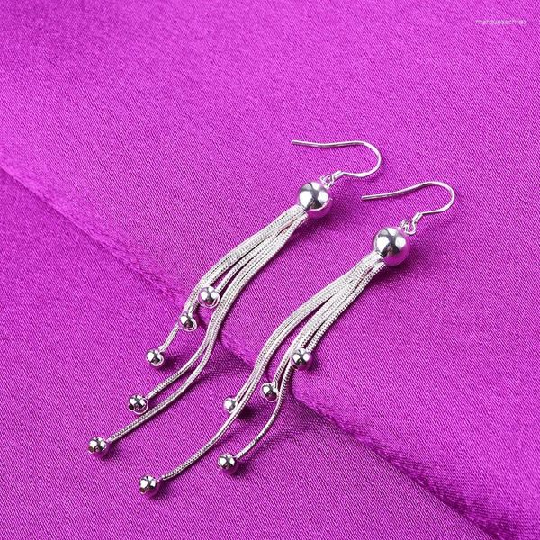 Orecchini pendenti S in argento sterling 925 con graziose perle di nappa per le donne Accessori per matrimoni per feste di moda Gioielli Regali di Natale