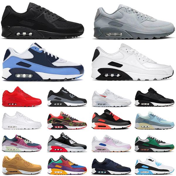 Air max 90 airmax 90s Running Shoes Men Women All Blacks Whtie Pink Blush Cool Grey Infrared Obsidian Navy Blue Mens Shoe【code ：L】Big Size 13 Trainers Sneakers Outdoor Dhgate