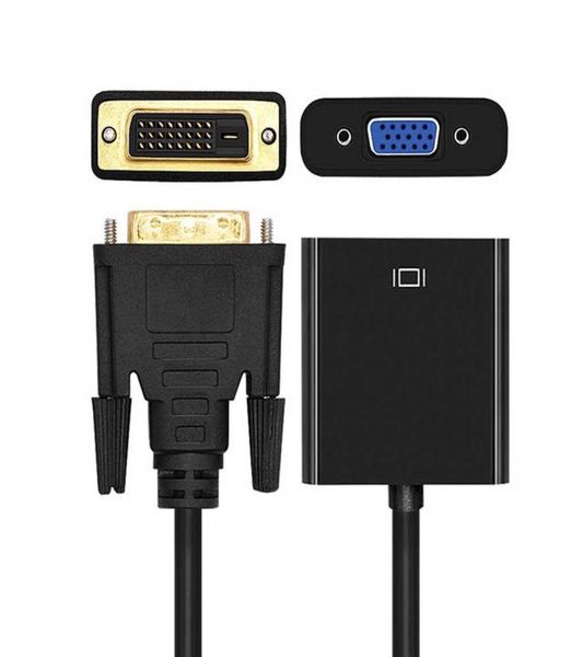 Full HD 1080p DVID - VGA Adaptör Dönüştürücü 241 25pin Erkek Bilgisayar PC HDTV Monitör için 15pin Kadın Kablosu 8438673