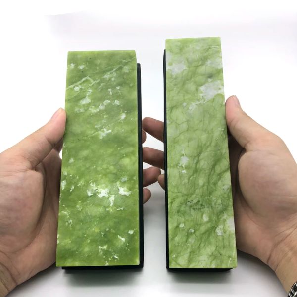 Caligrafia 10000 grão ágata verde natural afiar pedra fina moedor de pedra de amolar polimento bar raspado afiador de faca de cozinha ferramentas de afiação