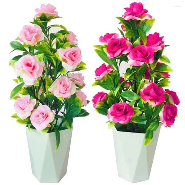 Flores decorativas flor artificial planta pote bonsai escritório jardim festa móveis ornamento decoração