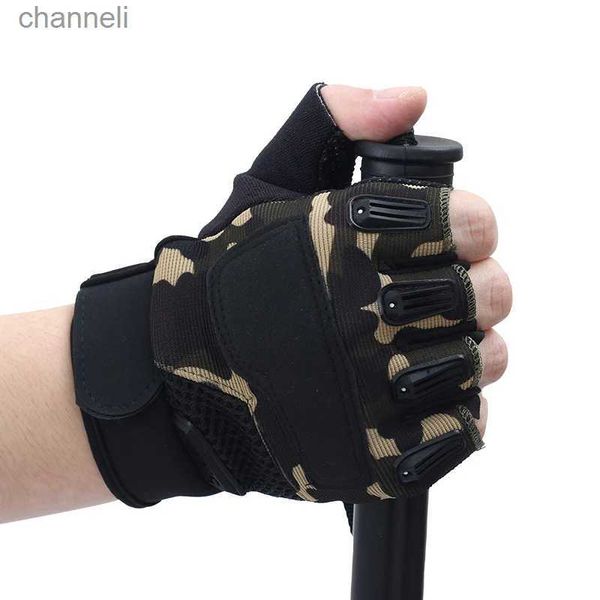 Taktische Handschuhe Outdoor Männer Polizeiausrüstung Benutzerdefinierte Halbfinger Fingerlos YQ240328