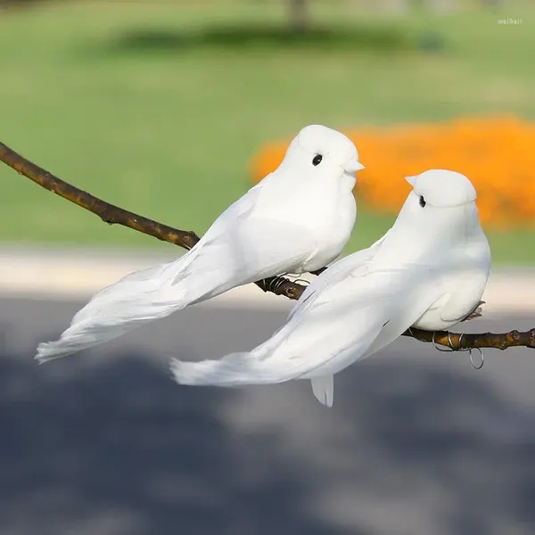 Decorações de jardim Eco-friendly Pombo Branco Falso Simulação Espuma Artificial Imitação Pássaro Casamento Para Decoração Doméstica