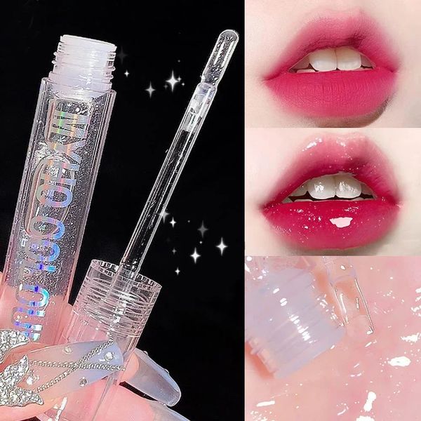 Espelho pérola brilho labial impermeável antiaderente de longa duração hidratante transparente e brilhante batom líquido cosméticos femininos 240313