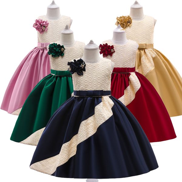 Dolce Blu Navy Verde Oro Vino Gioiello Compleanno/Festa della ragazza Abiti da spettacolo per ragazze Abiti da cerimonia per ragazze Gonne per tutti i giorni Abbigliamento per bambini SZ 2-10 D328246