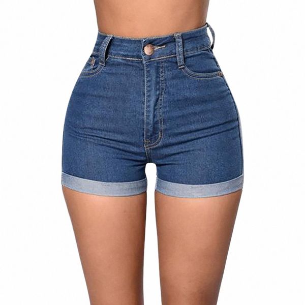 Skinnyjeans Shorts Frauen Sommer 2023 Hohe Taille Mini Hot Short Jeans Rolled Enge Damen Denim Shorts Pantales Cortos W8e5 #