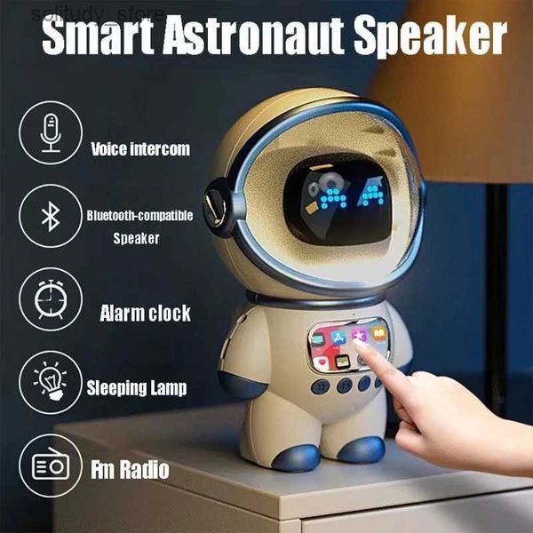 Tragbare Lautsprecher Mini Smart Astronaut Bluetooth Lautsprecher Tragbare Stereo AI Interaktives Audio mit Wecker Unterstützung TF/FM Kindergeschenke Q240328