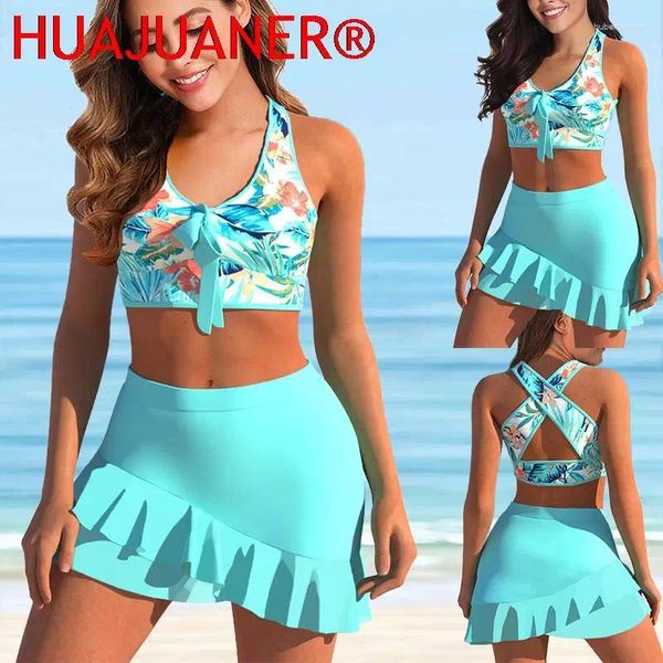 Damenbadebekleidung Frauen Mode Blumendruck Bikini Zweiteiliges Set Badeanzug Sommer Beachwear Hohe Taille Sexy Bad