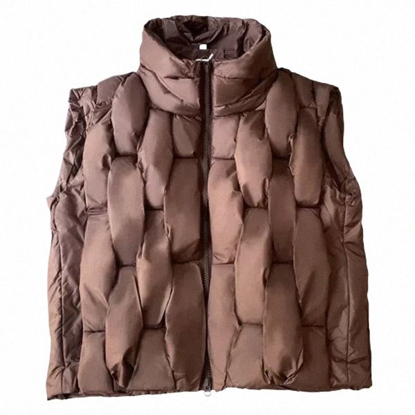 2023 inverno piumino giacca donna uomo Cott tessuto quadrato colletto alla coreana maniche Parka stile coreano allentato caldo cappotto di spessore v52I #