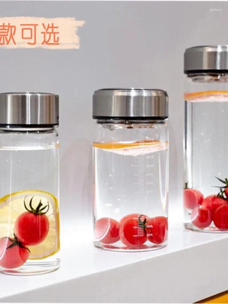 Canecas Criativo Instagram Minimalista Estudante Copo de Água Série Floresta Feminino Coreano Menina Fresca Bonito Portátil Transparente Vidro