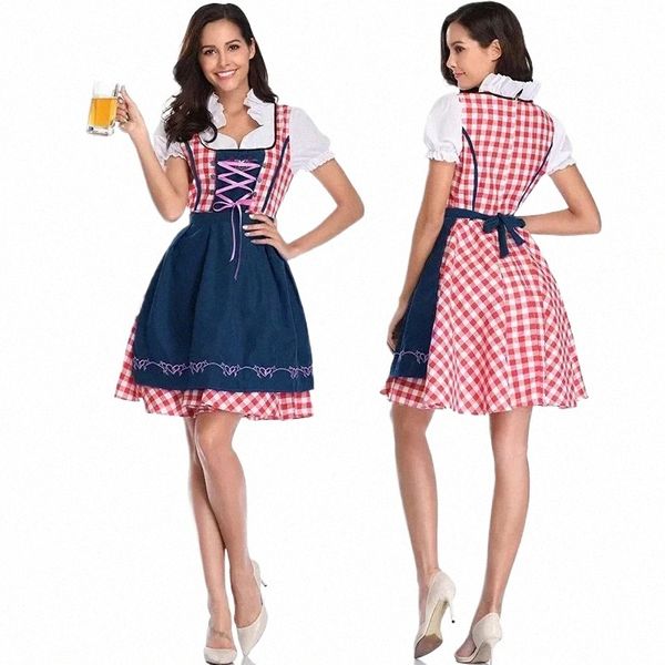 Abbigliamento tedesco per adulti di grandi dimensioni per le donne dell'Oktoberfest, costume tradizionale bavarese Dr f9Pu #