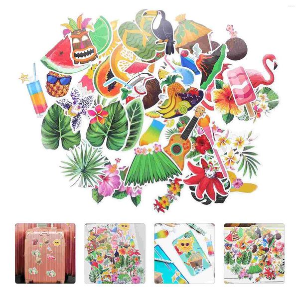 Depolama Şişeleri 80 PCS Hawaii Stickers Bagaj Bavul Çıkartmaları Diy Dizüstü Kırtasiye Pvc Scrapbook