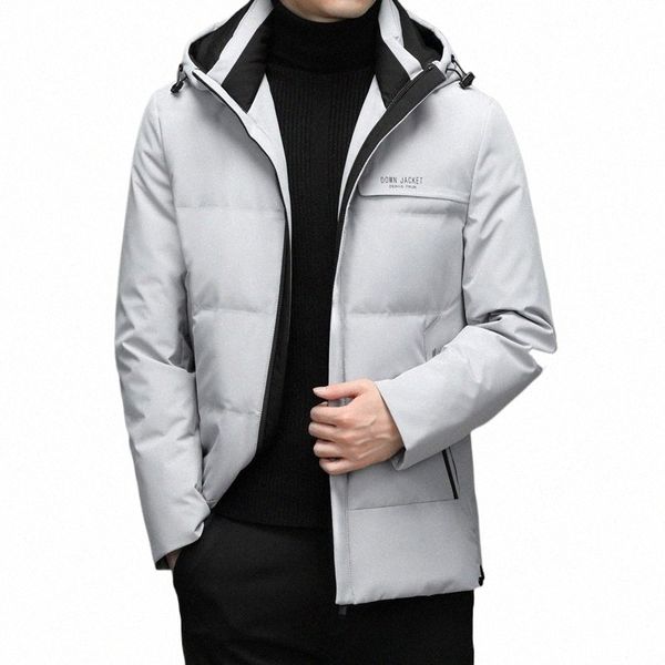 Высококачественная зимняя мужская пуховая куртка Fi с капюшоном, теплая зимняя куртка, мужские белые утиные пуховые пальто, повседневные пальто в английском стиле, мужские K7IK #