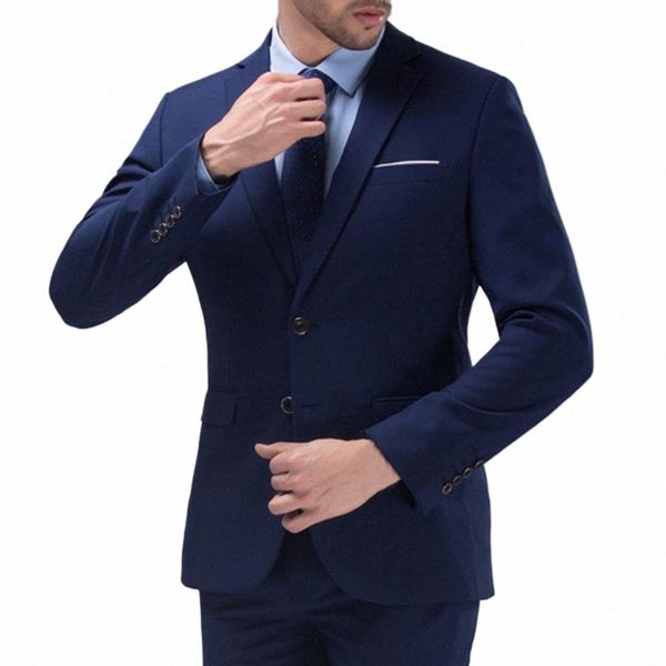 popolare vestito da uomo set temperamento couverture collare accogliente dimagrante colore puro blazer pantaloni vestito dello sposo cuciture fini v2lM #