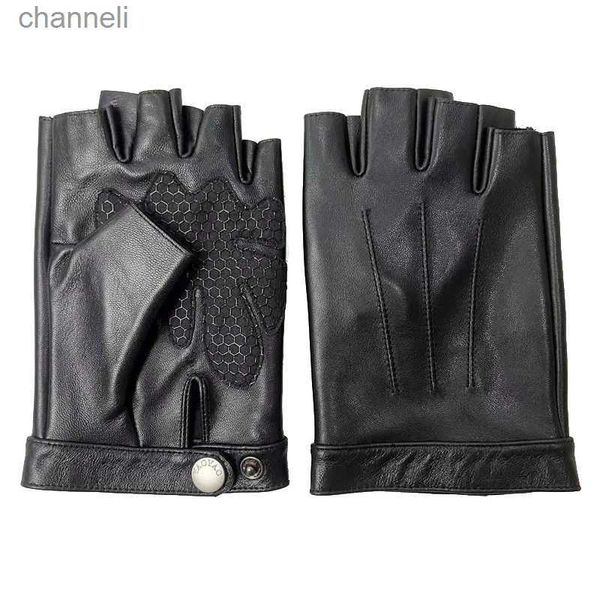 Taktische Handschuhe Guantes Sin Dedos Mens Half Finger Slip-Proof Männlich Echtes Leder Kampf Jagd Handschuhe Negros YQ240328