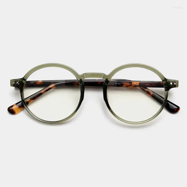 Оправы для солнцезащитных очков в стиле ретро, круглые пластинчатые очки для ног, очки для близорукости, оправа для мужчин и женщин, литературные, простые, веганские, для уличной стрельбы, чувство для пожилых людей