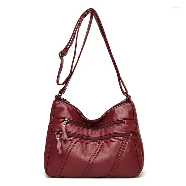 Bolsa de ombro feminina bolsa de couro crossbody para mulheres mensageiro vintage sac a principal retro meninas bolsas