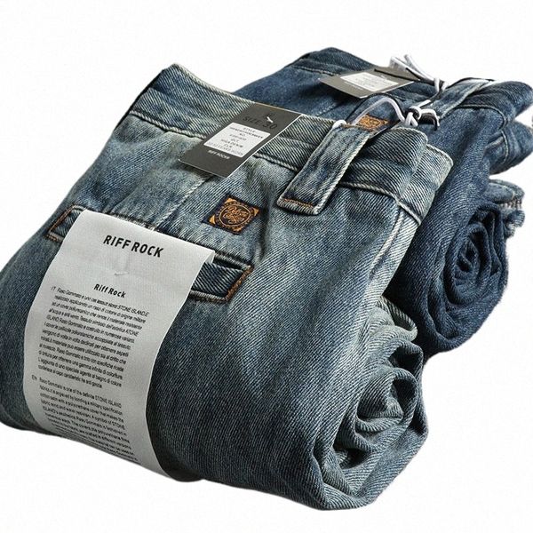 Sonbahar Yeni Amerikan Retro Ağır Dimi Denim kot erkekler erkekler% 90 pamuklu eski gevşek düz gençlik pantolon Q2D3#