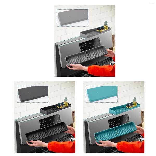 Contenitori per cucina 2 pezzi Fornello magnetico Ripiano superiore in silicone sopra l'organizzazione Portaspezie Contenitori Bottiglie Barattoli Strumenti