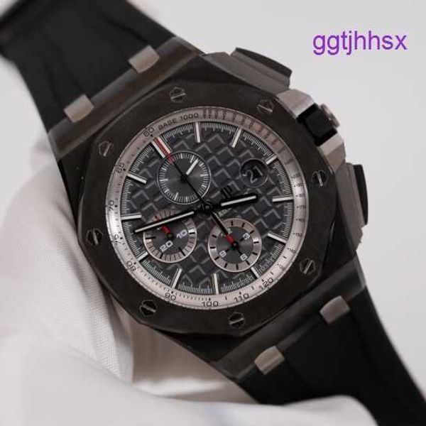 AP Dress Armbanduhr Epic Royal Oak Offshore 26405CE Herrenuhr, schwarze Keramik, fluoreszierender digitaler Zeiger, automatische mechanische, weltberühmte Uhr, Schweizer Uhr