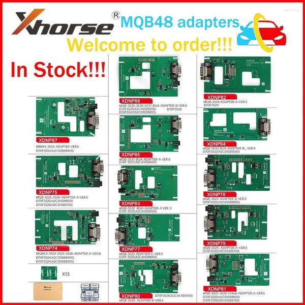 Disponibile Xhorse MQB48 XDNPM3GL 13 Set completo di adattatori Nessun lavoro di saldatura di smontaggio con Muti-PROG/VVDI PROG/Key Tool Plus Pad