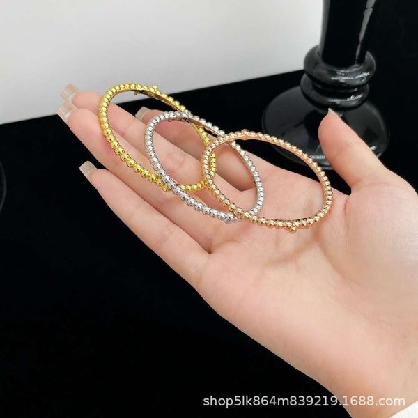 Дизайнерские браслеты V-золото, высокая версия, гладкий браслет из розового золота с бисером, женский браслет Seiko в стиле Японии и Южной Кореи, модные сто подарков