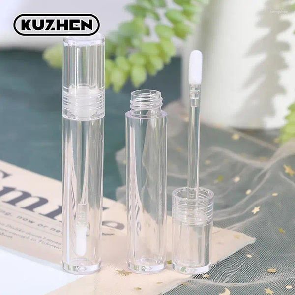 Depolama Şişeleri 1pc 5ml Boş Şeffaf Lipgloss Konteyner Tüpler Yuvarlak Şeref Kozmetik Tüp Ambalaj Dudak Parlatıcısı Değaka ile