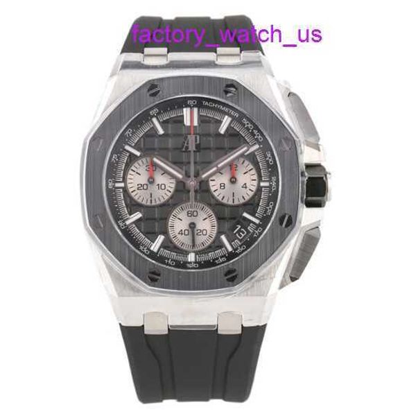 Icônico relógio de pulso AP Royal Oak Offshore Series 26420SO Anel de cerâmica de aço de precisão traseiro transparente Tempo Moda masculina Lazer Relógio de máquinas esportivas