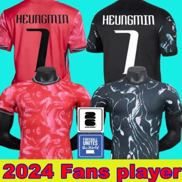 Maglia calcistica della Corea del Sud Nuovo 2024 2025 HEUNG-MIN SON KANG nella squadra nazionale di Lee 24 25 camicia da calcio uomini kit per bambini che mettono a casa uniforme da uomo rosso giocatore di fan nera rosso